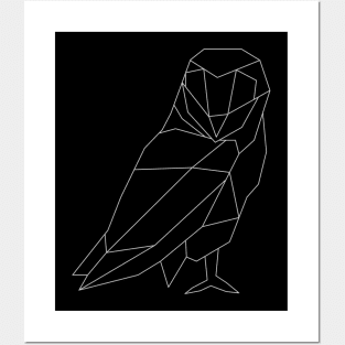 Abstract Geometrical Owl Posters and Art